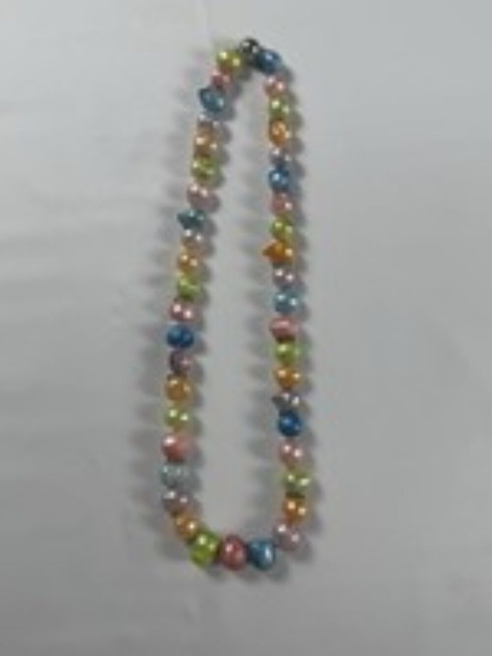 Vintage Multicolor Pearl Necklace Genuine Baroque Freshwater Dyed Magnetic Clasp